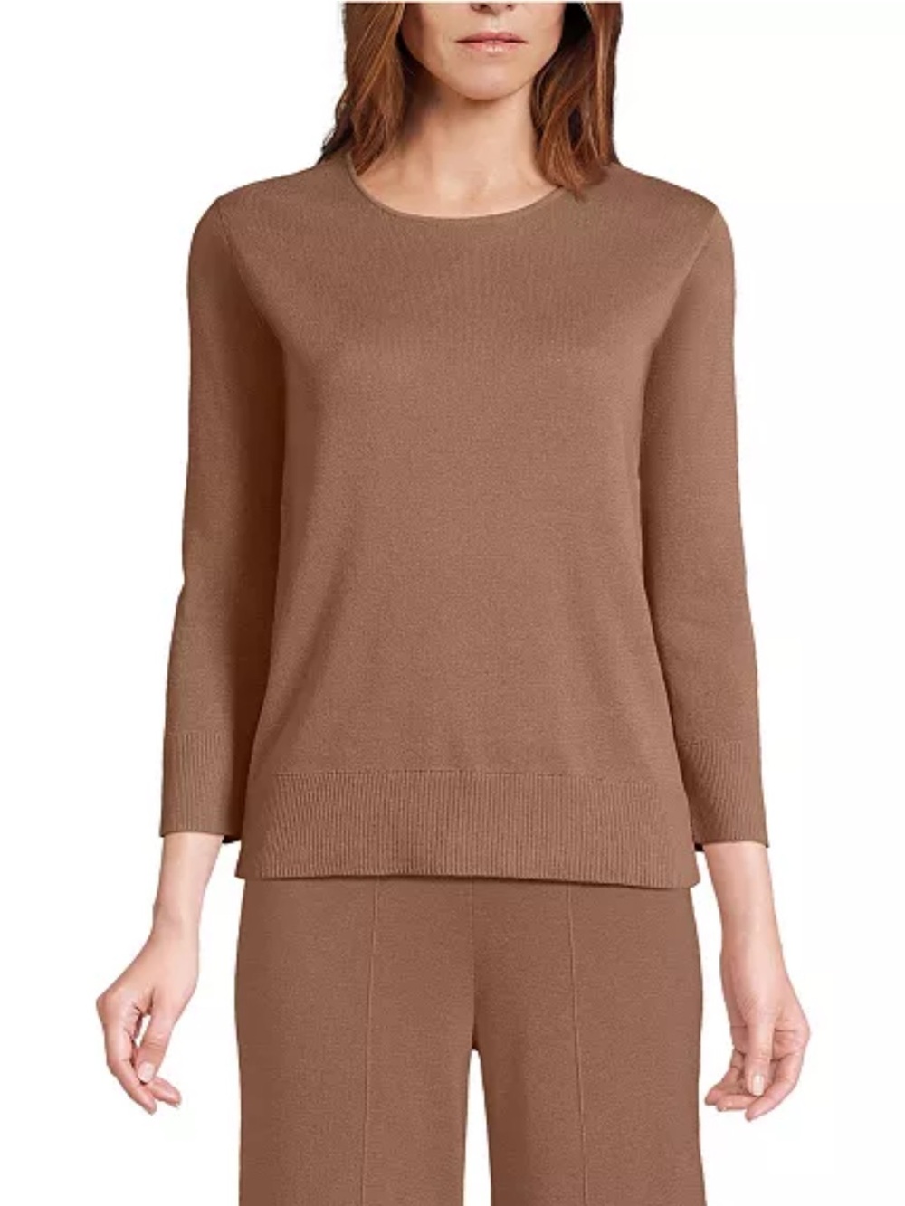 Lands’ End Women's 3/4 Sleeve Fine Gauge Cotton Sweater 1X